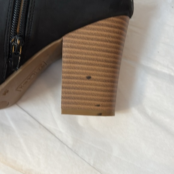 Brash Peep Toe Laser Cut Side Zip Ankle Heeled Boot Bootie Women Size 8.5 Black - Picture 7 of 11